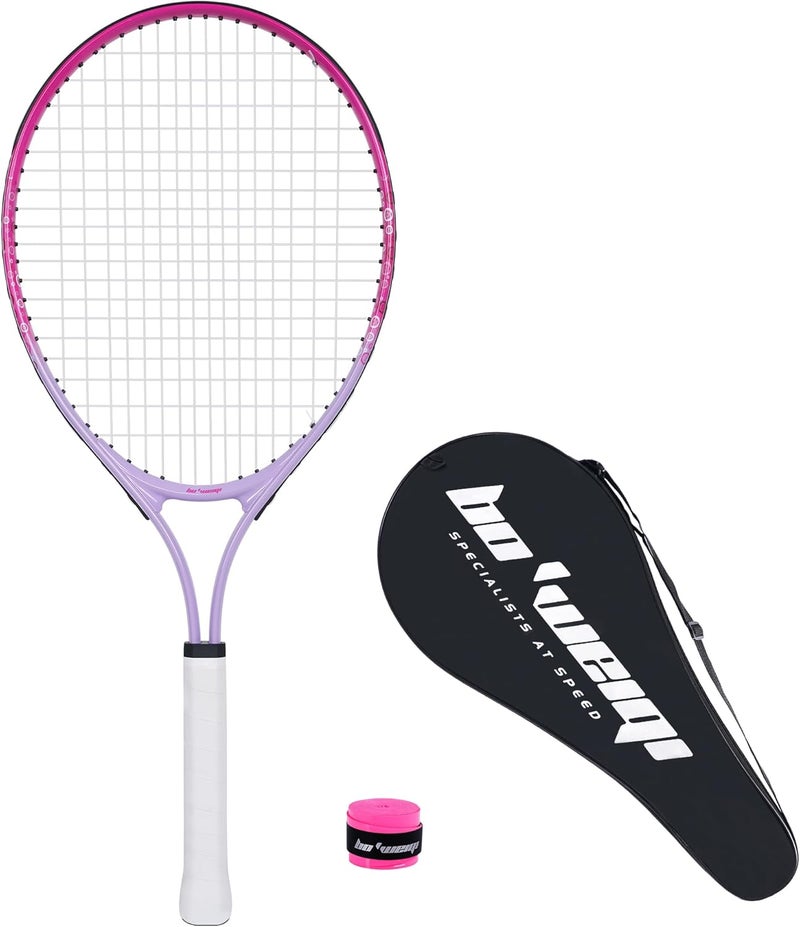BOWEI 17"-25" Kids Tennis Racket for Aged 2-12 Lightweight Youth Tennis Racquet for Girls and Boys Outdoor/Indoor Sports with 1 Non-Slip Grip and 1 Shoulder Strap Bag Easy Carry - Image 1